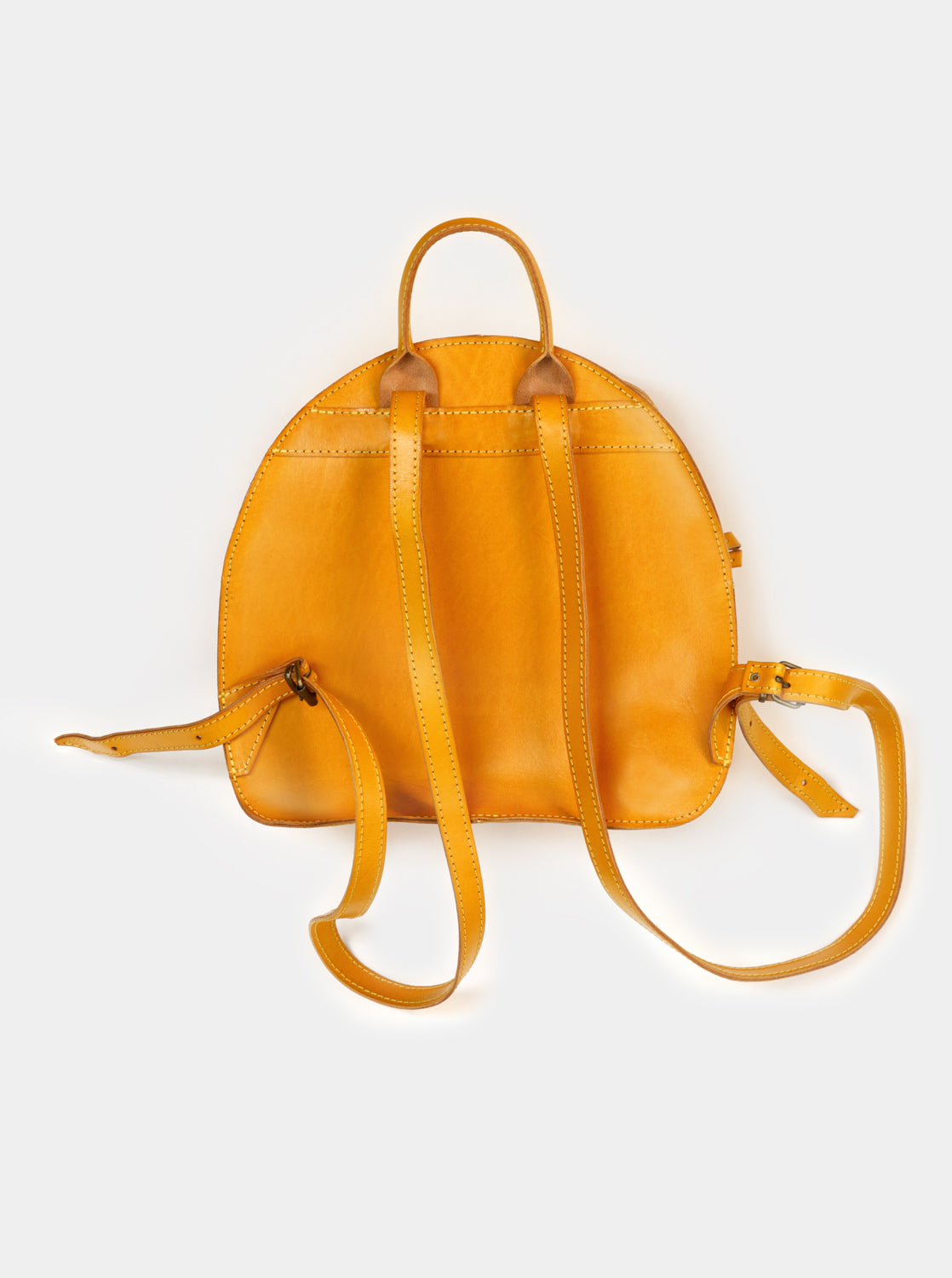 Kožený žlutý městský urban ručně šitý batoh 100% přírodní, dárek pro ženy, kvalitní celozrnná useň Full grain kůže, celoroční, elegantní