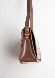 kožená kabelka ručně šitá full grain kůže přírodní 100% udržitelná móda vintage originálná design crossbody na rameno dáfrek pro ni dámská městksá urban elegantní 